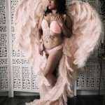 boudoir photography session with angel wings