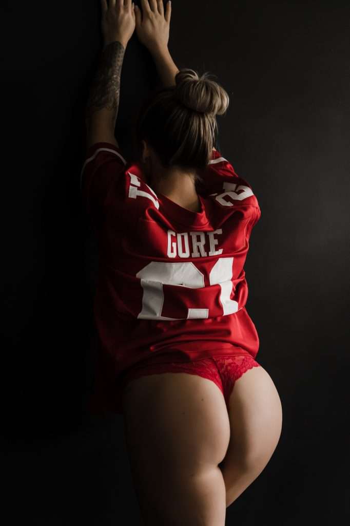 sports jersey boudoir outfit